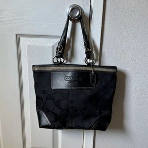 Coach Signature Tote Bag - Black with Beads